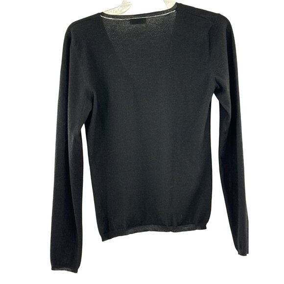 Brunello Cucinelli V-Neck Black Cashmere Blend Sweater M - Picture 2 of 9